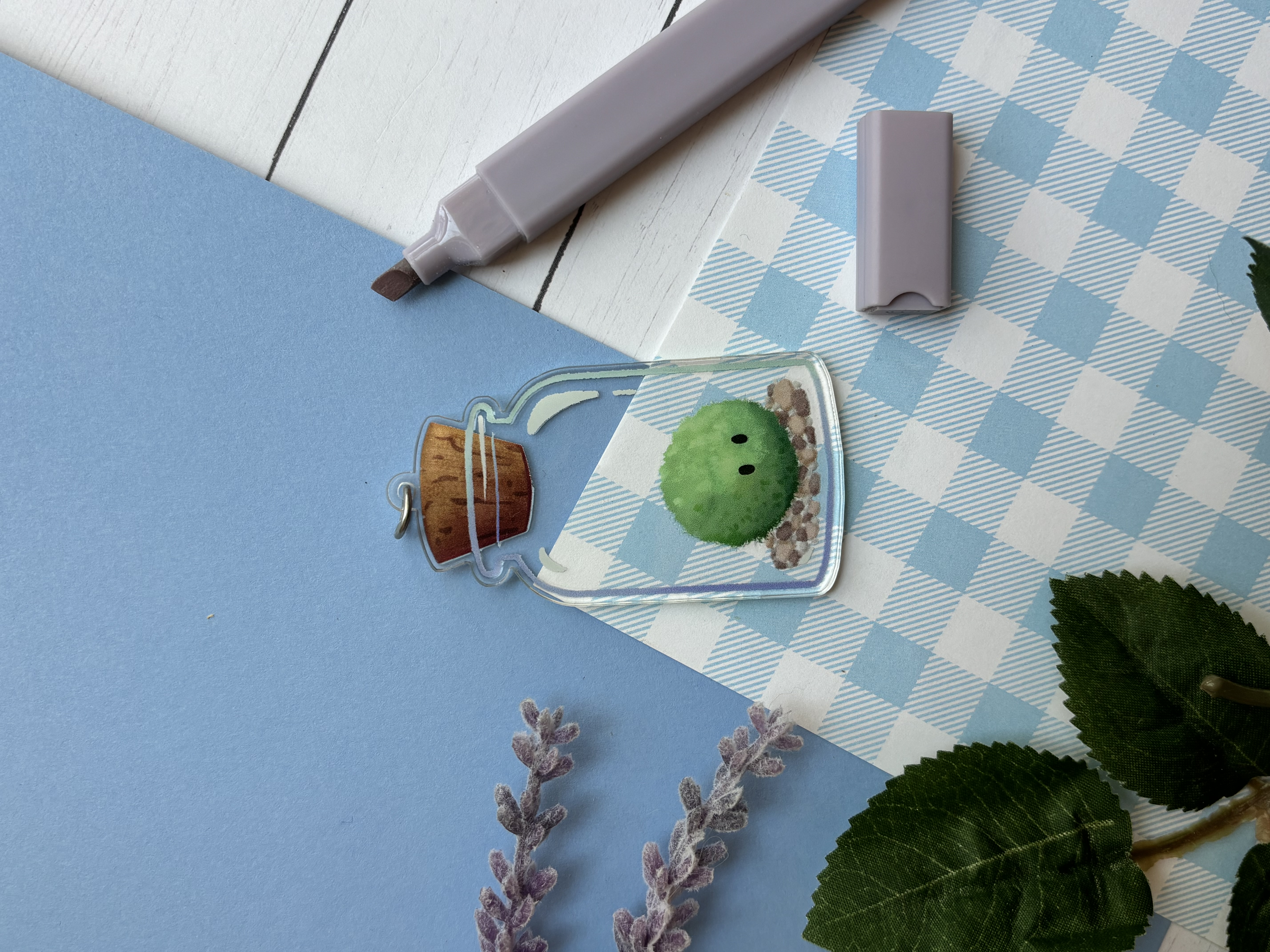 Moss Ball Keychain 