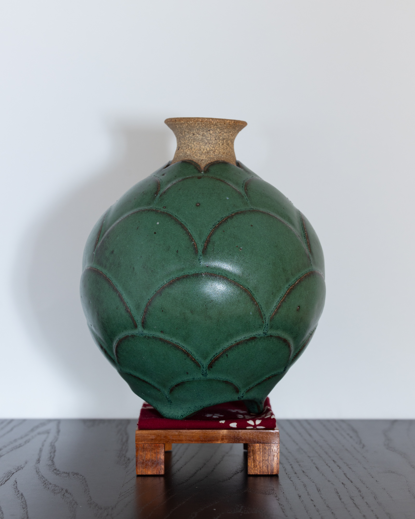 Carved Waves Rustic Vase