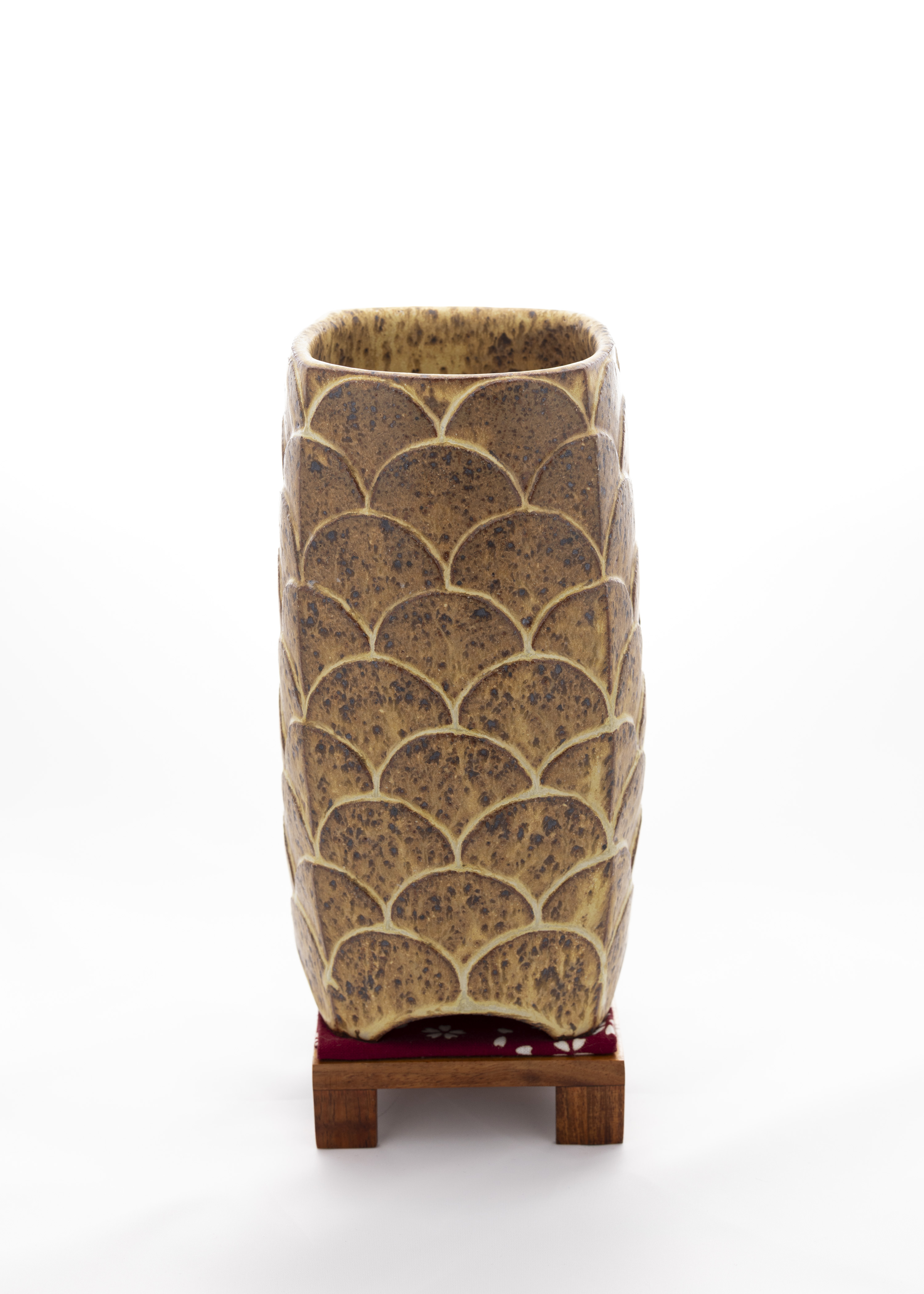 Carved Waves Rustic Vase
