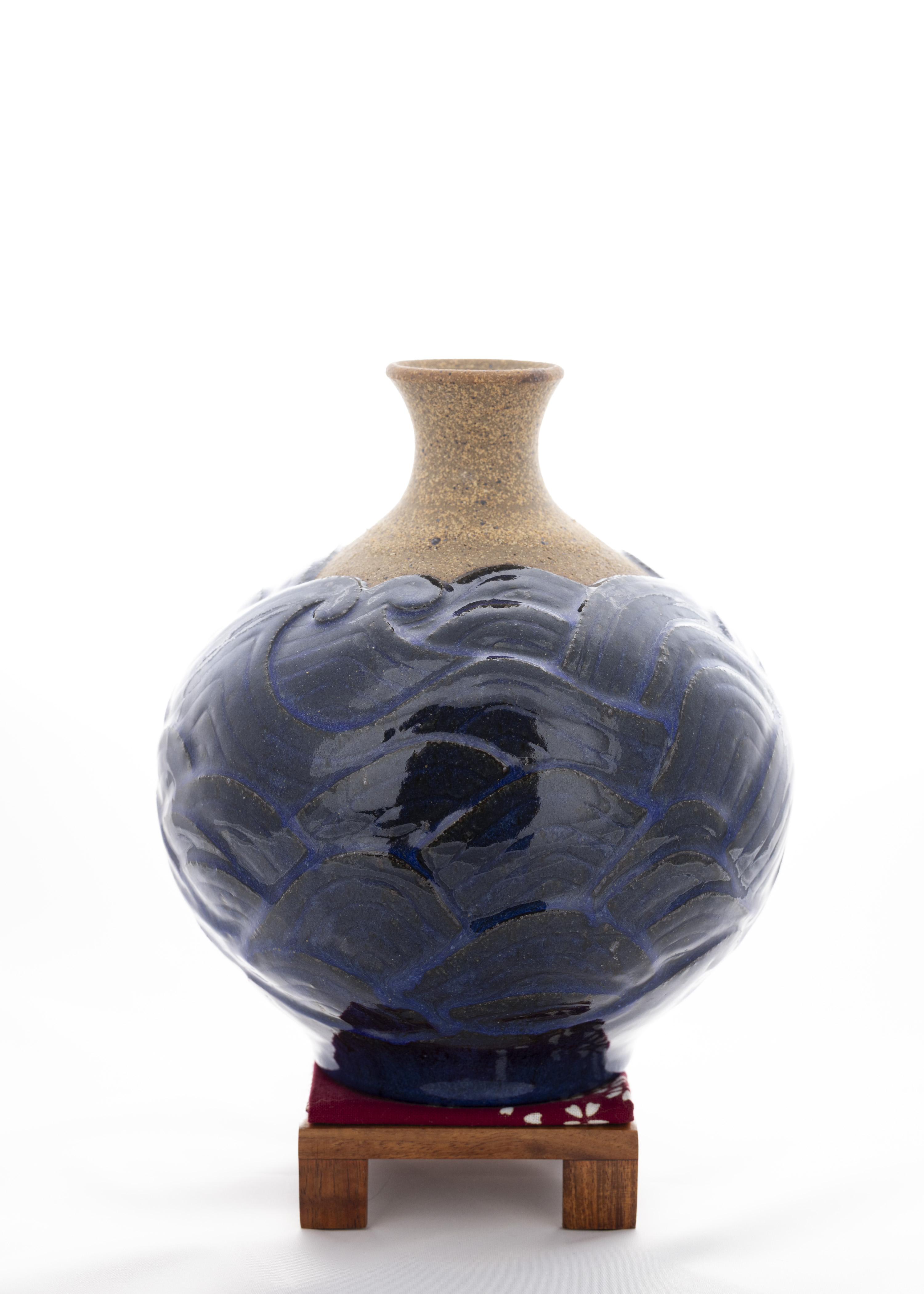 Carved Ocean Waves Vase