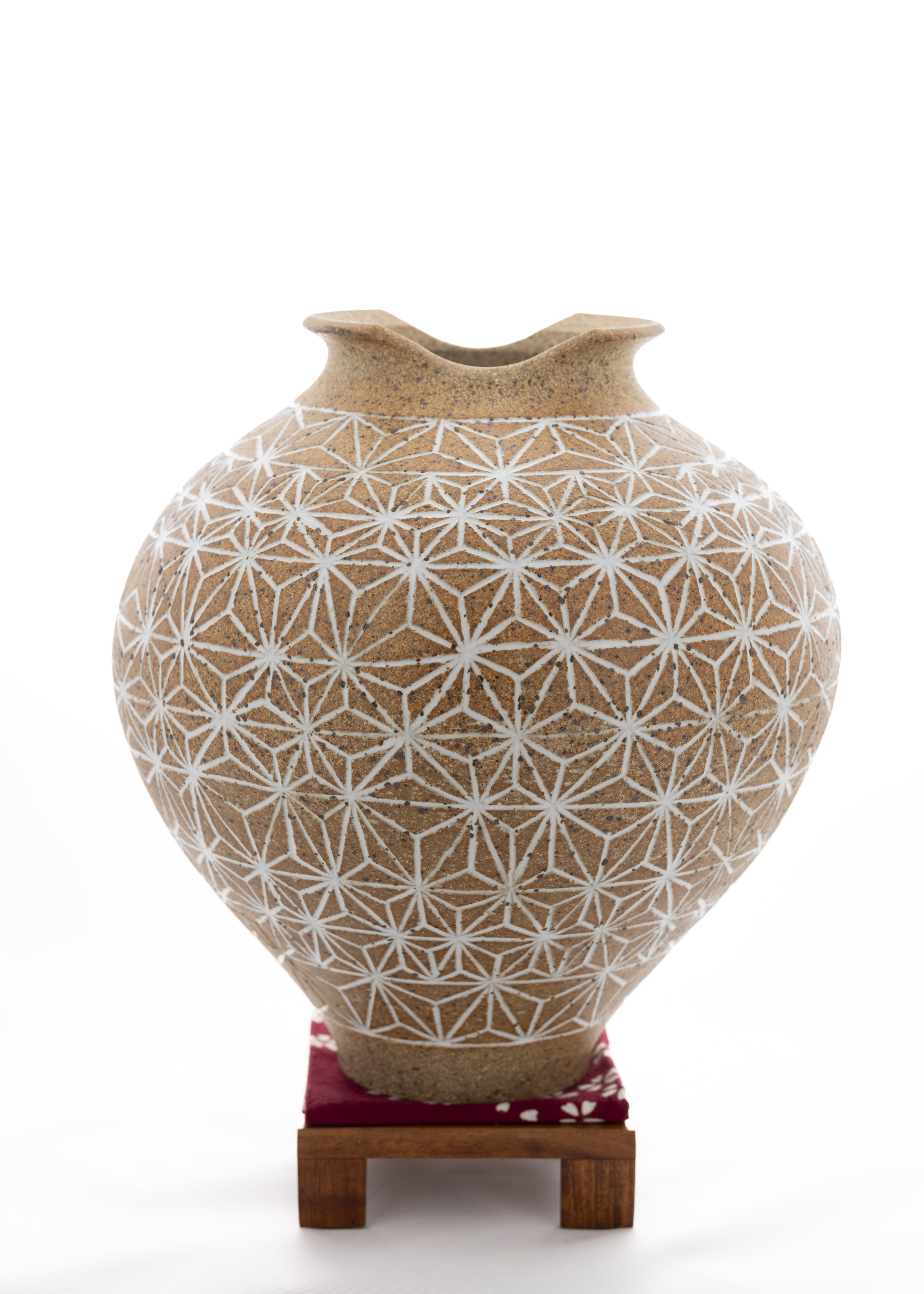 Carved Mishima Rustic Vase