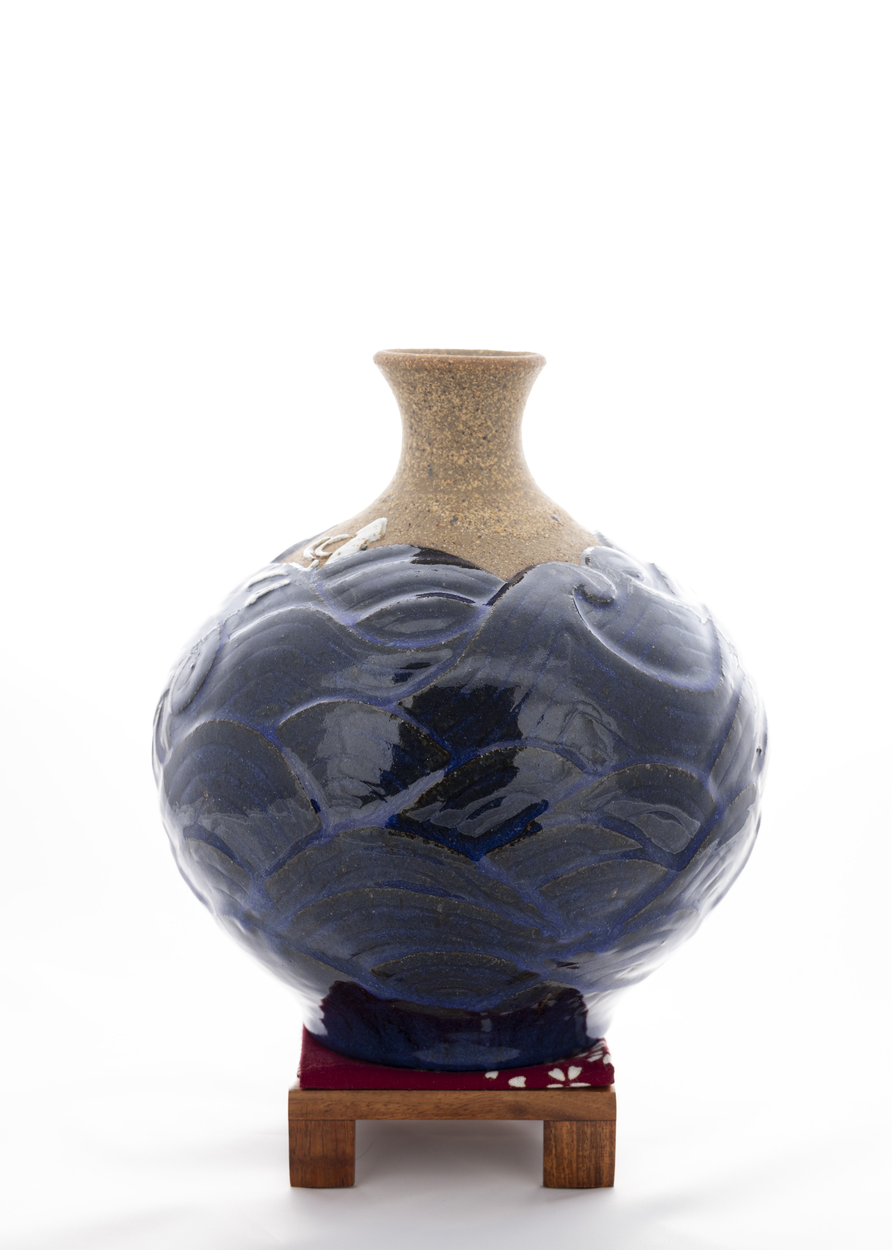Carved Ocean Waves Vase