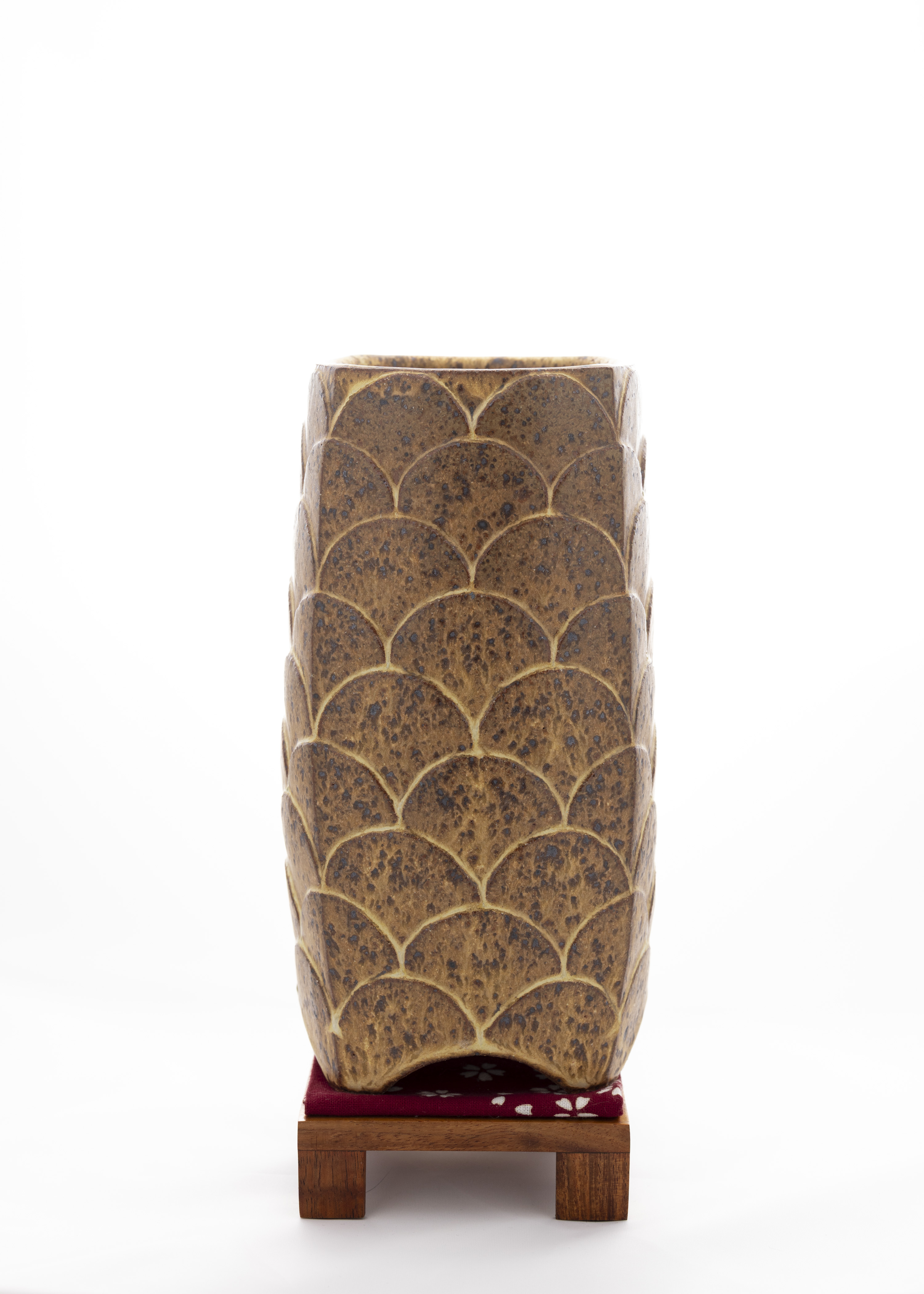 Carved Waves Rustic Vase