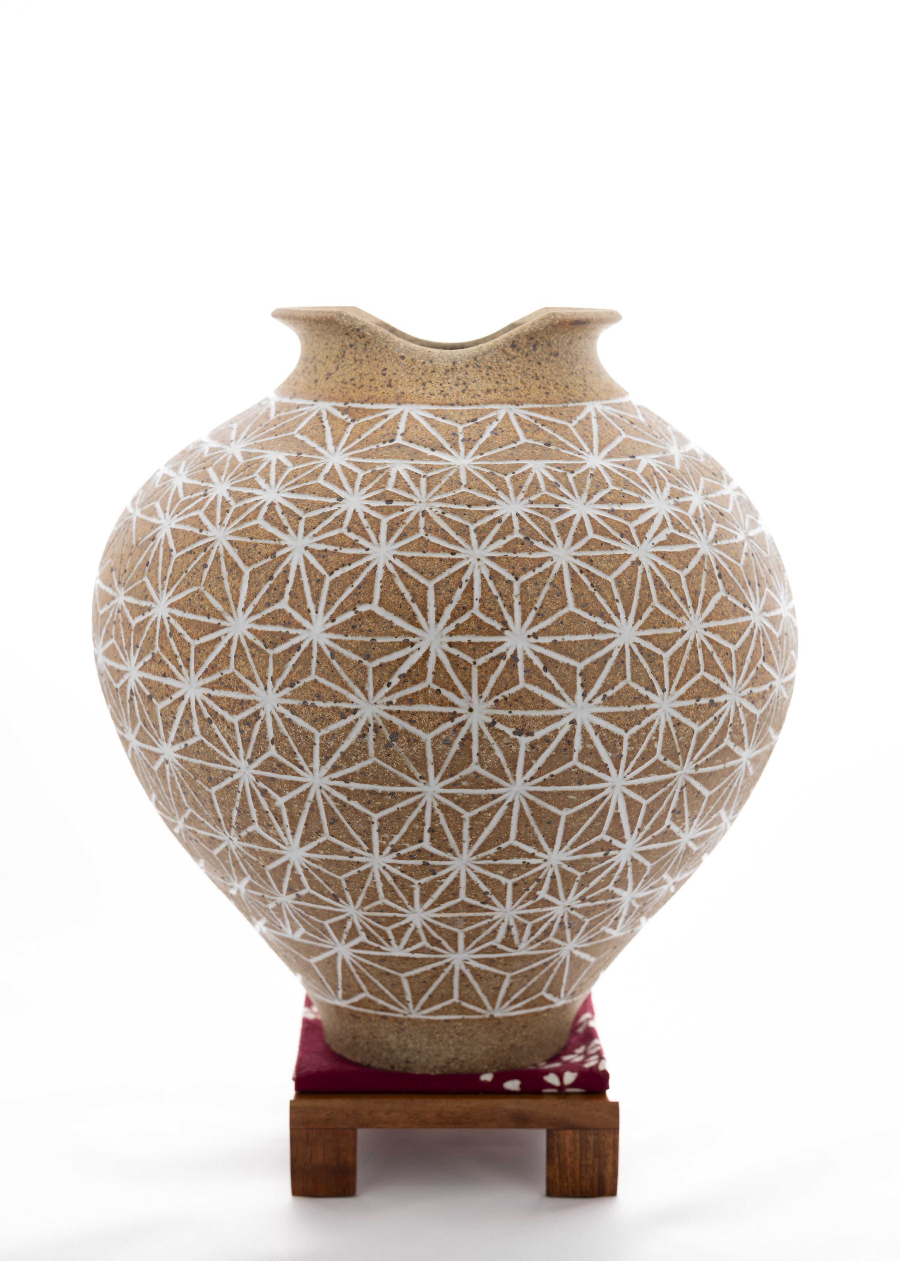 Carved Mishima Rustic Vase
