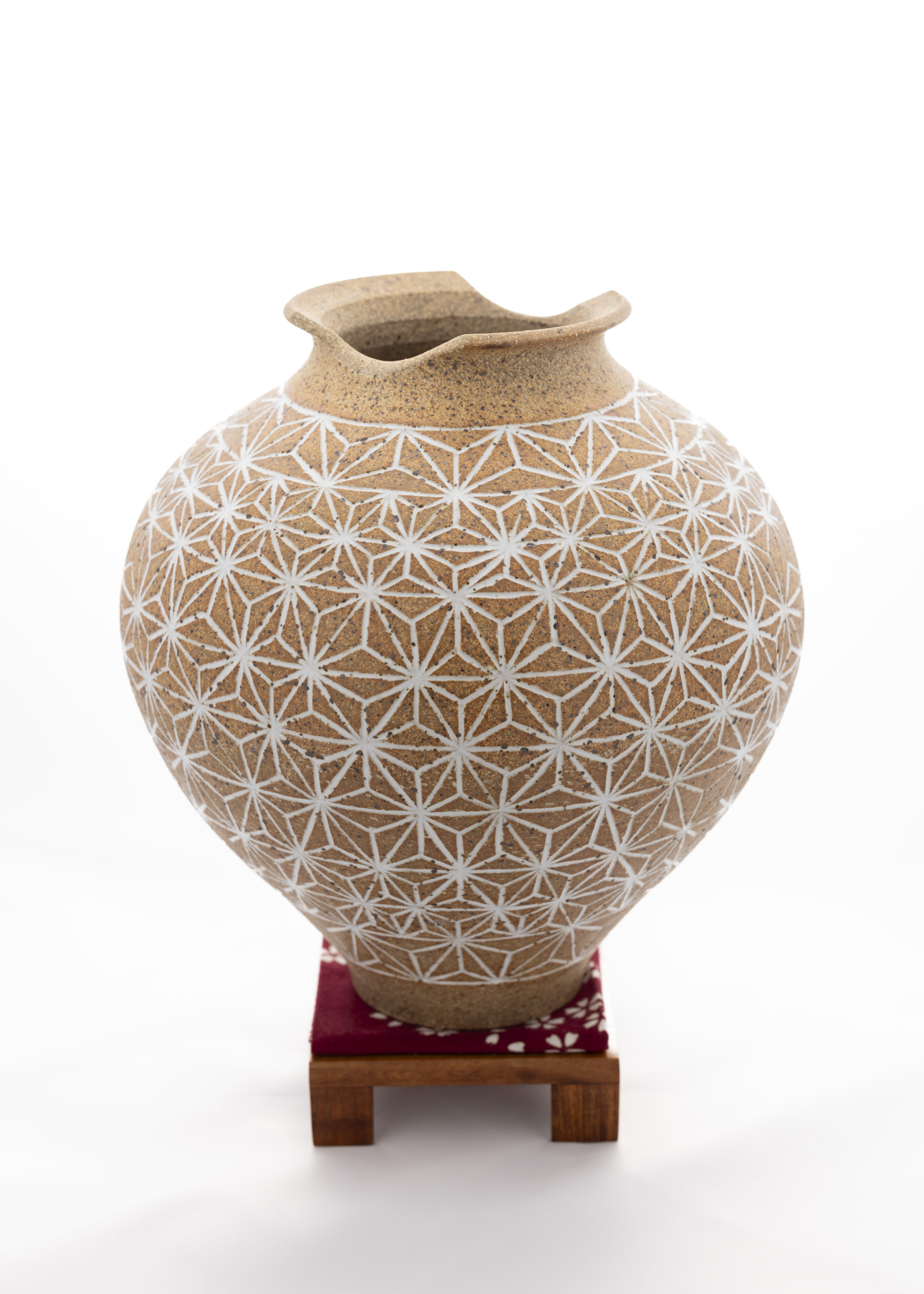 Carved Mishima Rustic Vase