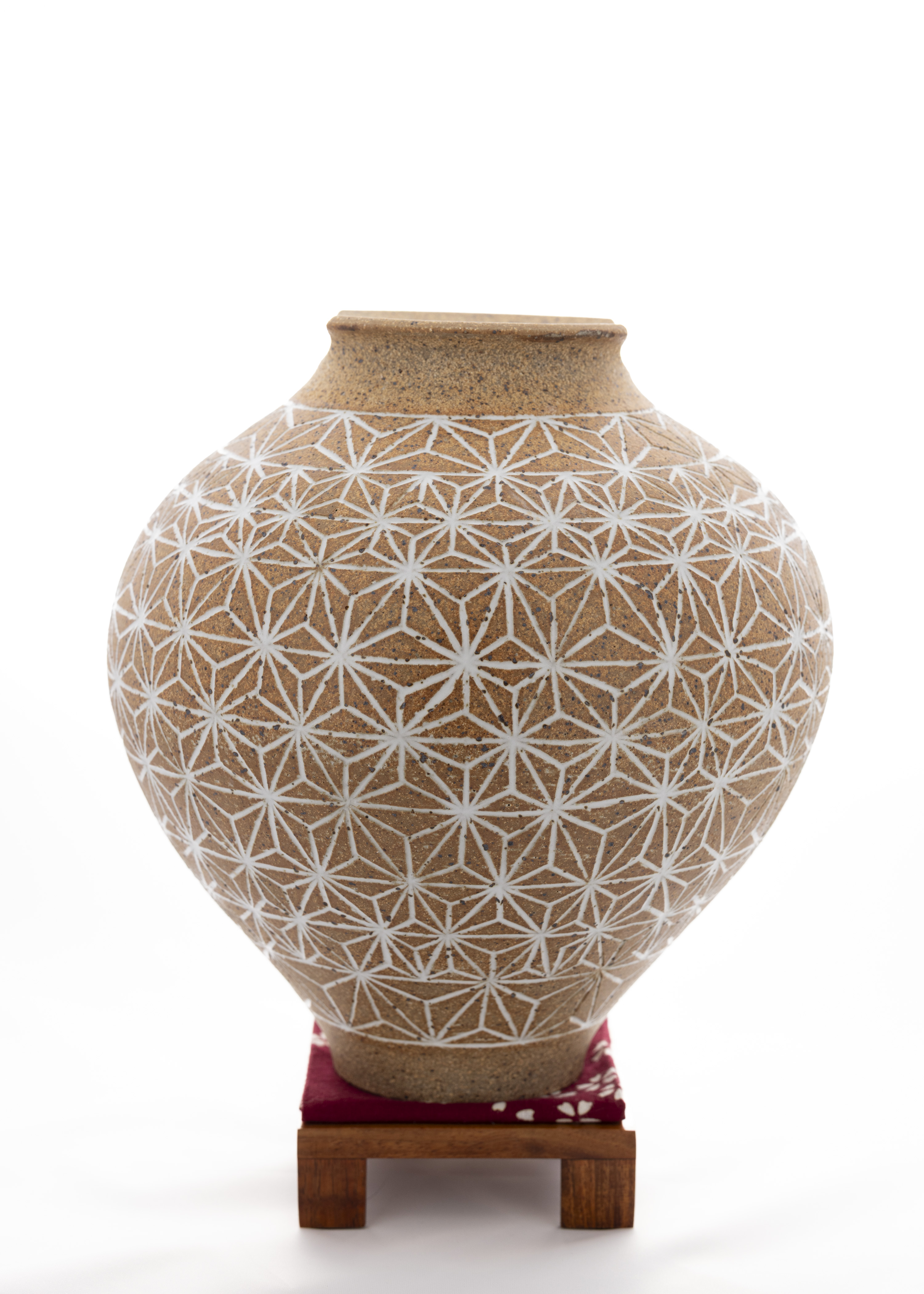 Carved Mishima Rustic Vase
