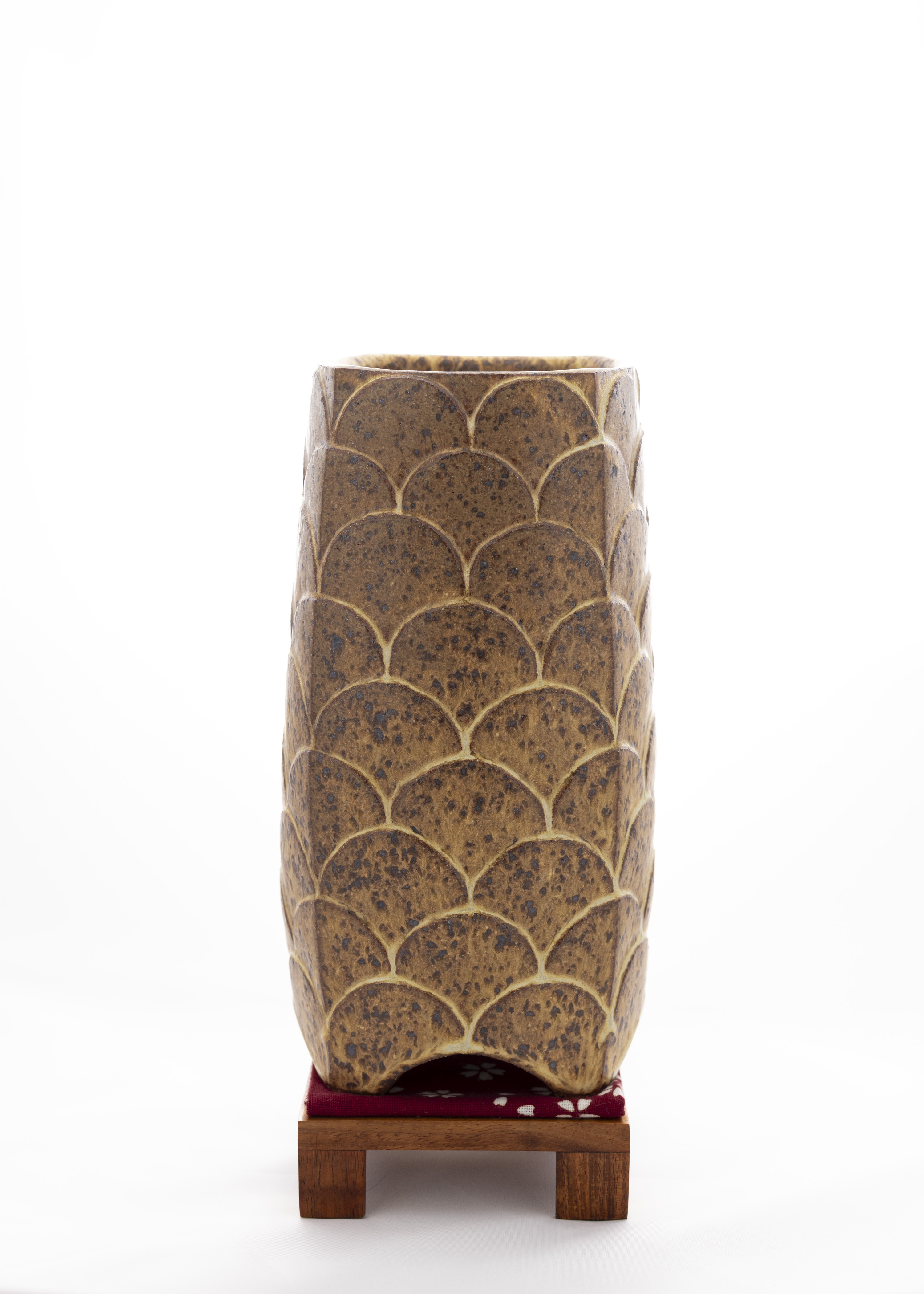 Carved Waves Rustic Vase