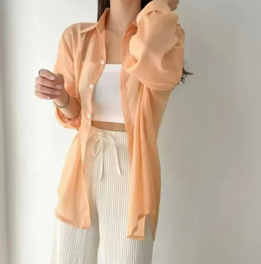 Sheer Black Chiffon Shirt