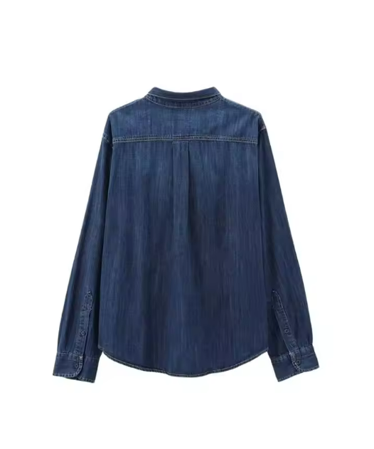 Denim Shirt with Bow