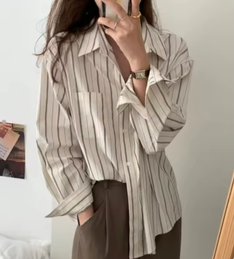 Striped Button-Up Shirt