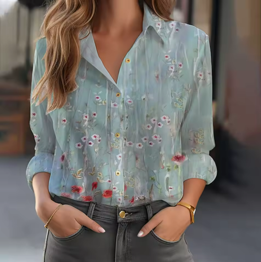 Floral Button-Up Blouse
