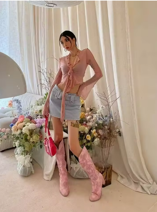 Sheer Long Sleeve Top