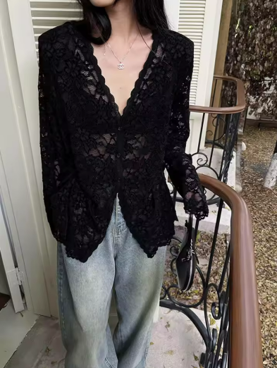 Black Lace Cardigan