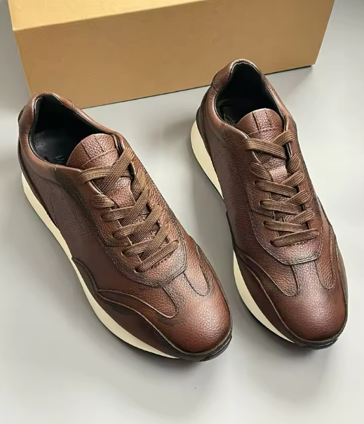 Brown Leather Sneakers
