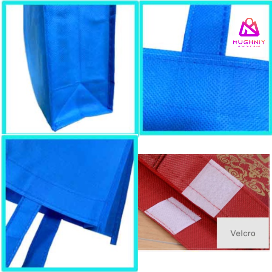 ( 25x35x10 ) Goodie Bag Jahit Custom Bahan Kain Spunbond 75 gram include sablon 1 warna dan 2 sisi Kombinasi warna bahan kain
