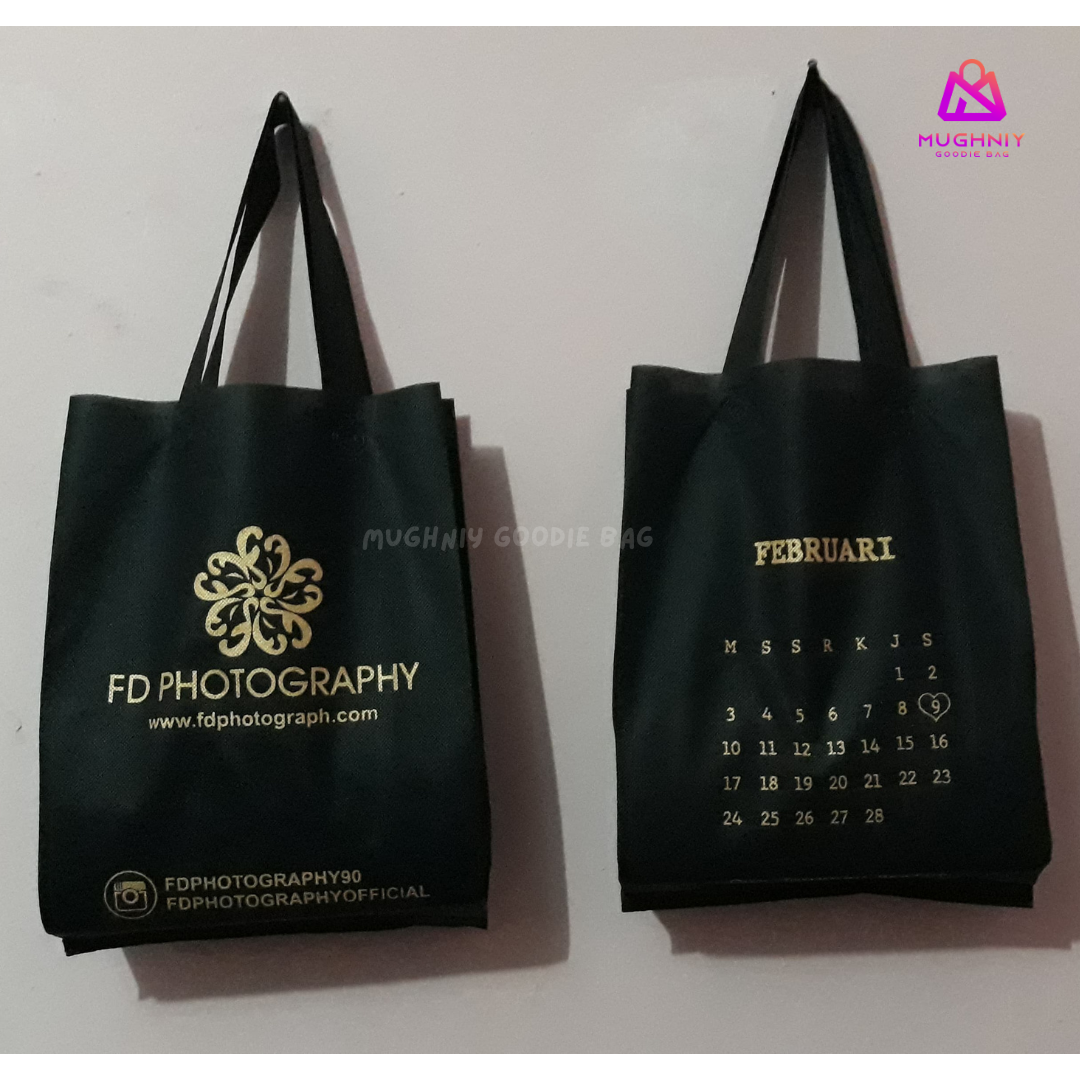 ( 25x35 ) Tas Spunbond Pres Tali Tebal 75 gram include sablon 1 warna dan 2 sisi