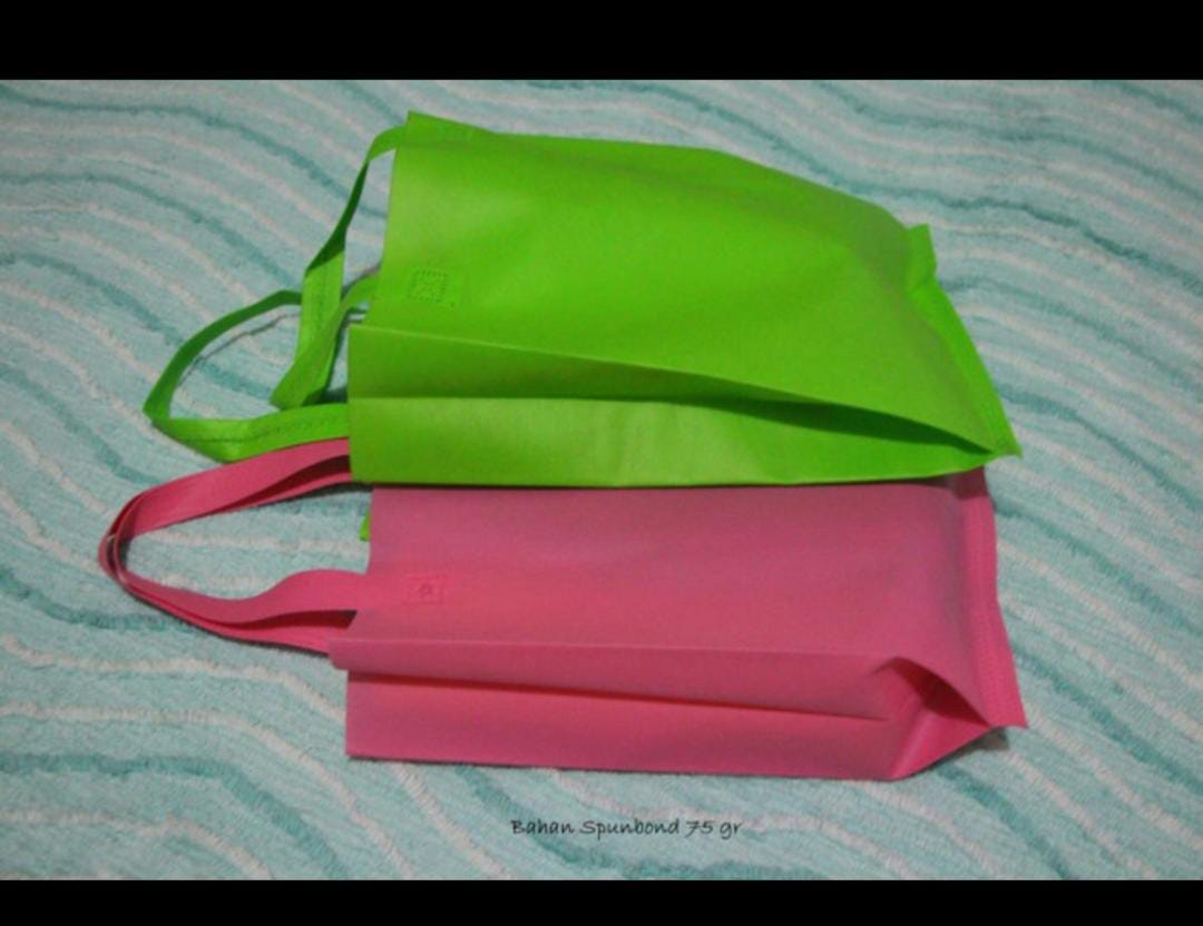 ( 38x45 ) Tas Spunbond Pres Tali  ukuran Besar dan Jumbo Tebal 75 gram include sablon 1 warna dan 2 sisi