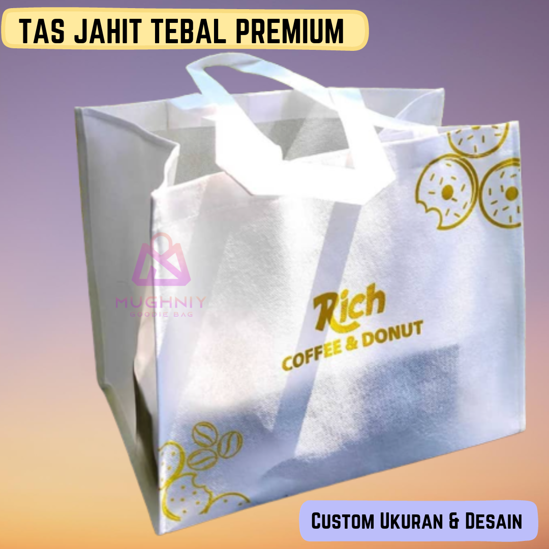 (27x27x30) Tas Box Jahit Tebal Premium Bahan Kain spunbond 100 gram include sablon 1 warna dan 1 sisi