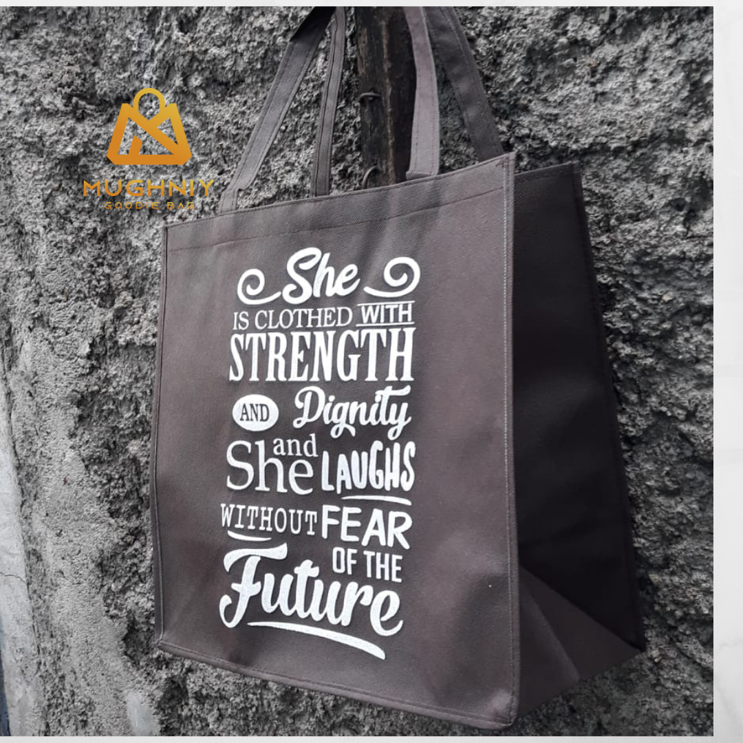 (30x20x30) Tas Jahit Tebal 100 gram custom Bahan Kain spunbond 100 gram include sablon 1 warna dan 1 sisi