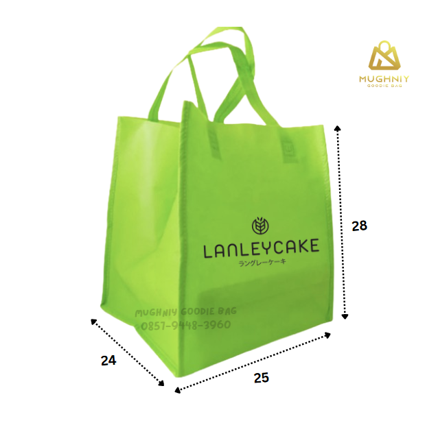 (25x24x28) Goodie Bag Box semi Jahit Custom sablon 1 warna tinta dan 1 sisi