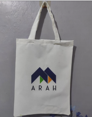 (35x45) Tote Bag Blacu Premium / Goodie Bag Bahan Blacu Tebal Custom Sablon Full Color DTF area A4 cetak 1 sisi