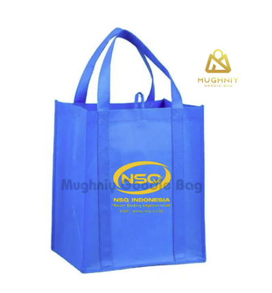 (40x45x20) Jumbo Goodie Bag Belanja Custom Bahan Kain Spunbond 100 gram include sablon 1 warna dan 1 sisi