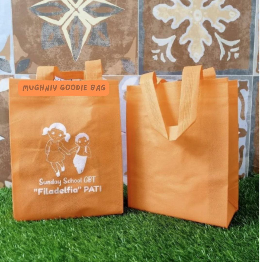 (25X30x10) Tas Spunbond Promosi model HBPA / Goodie Bag Bahan Kain Spunbond tebal 75 gram include sablon 1 warna 2 sisi // 2 warna 1 sisi