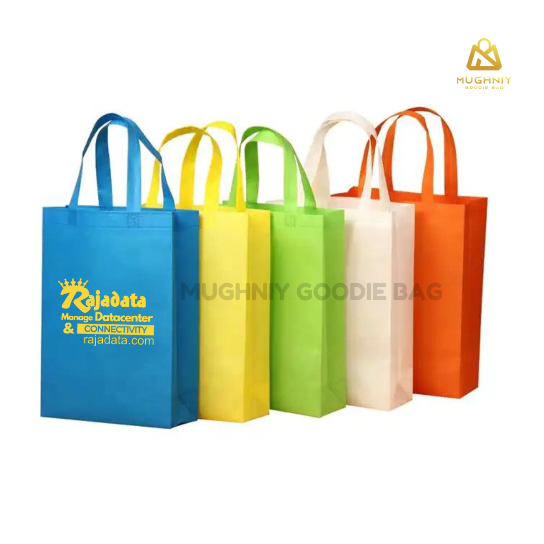 (30x40x10) Tas Spunbond Promosi model HBPA / Goodie Bag Bahan Kain Spunbond tebal 75 gram include sablon 2 warna 1 sisi 
