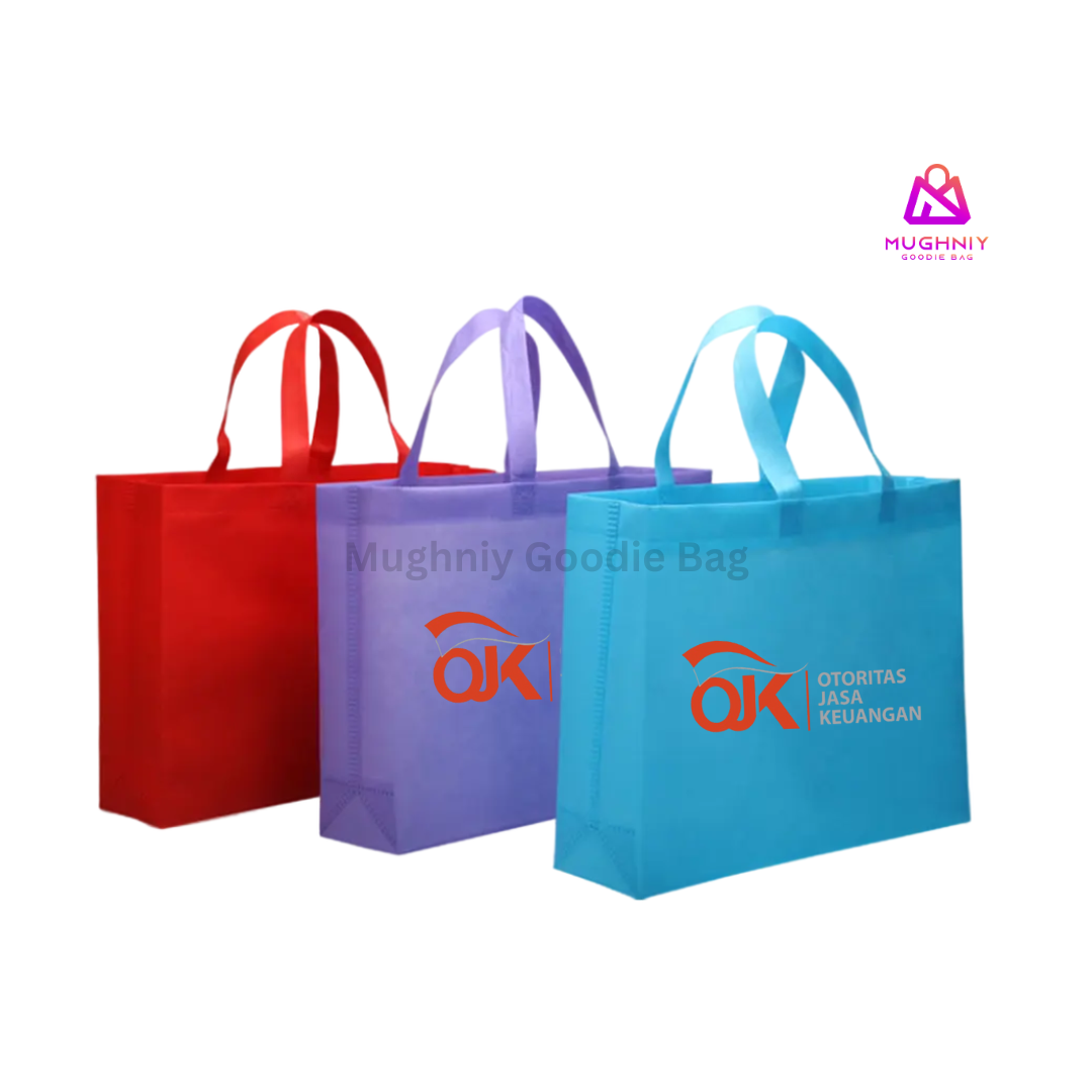 (30x40x10) Landscape Tas Spunbond Promosi model HBPA / Goodie Bag Bahan Kain Spunbond tebal 75 gram include sablon 2 warna 1 sisi (Bolak Balik )