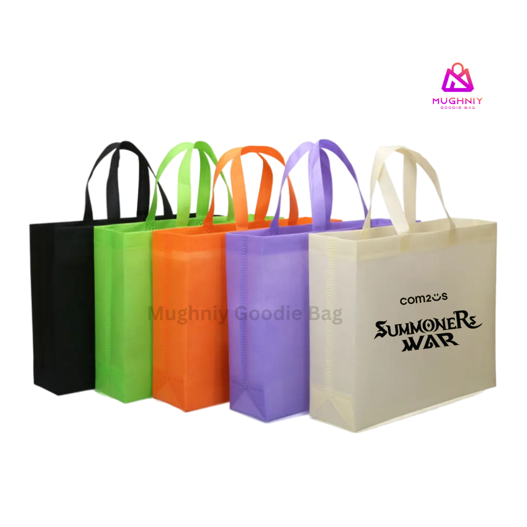 (30x40x10) Landscape Tas Spunbond Promosi model HBPA / Goodie Bag Bahan Kain Spunbond tebal 75 gram include sablon 1 warna 1 sisi 