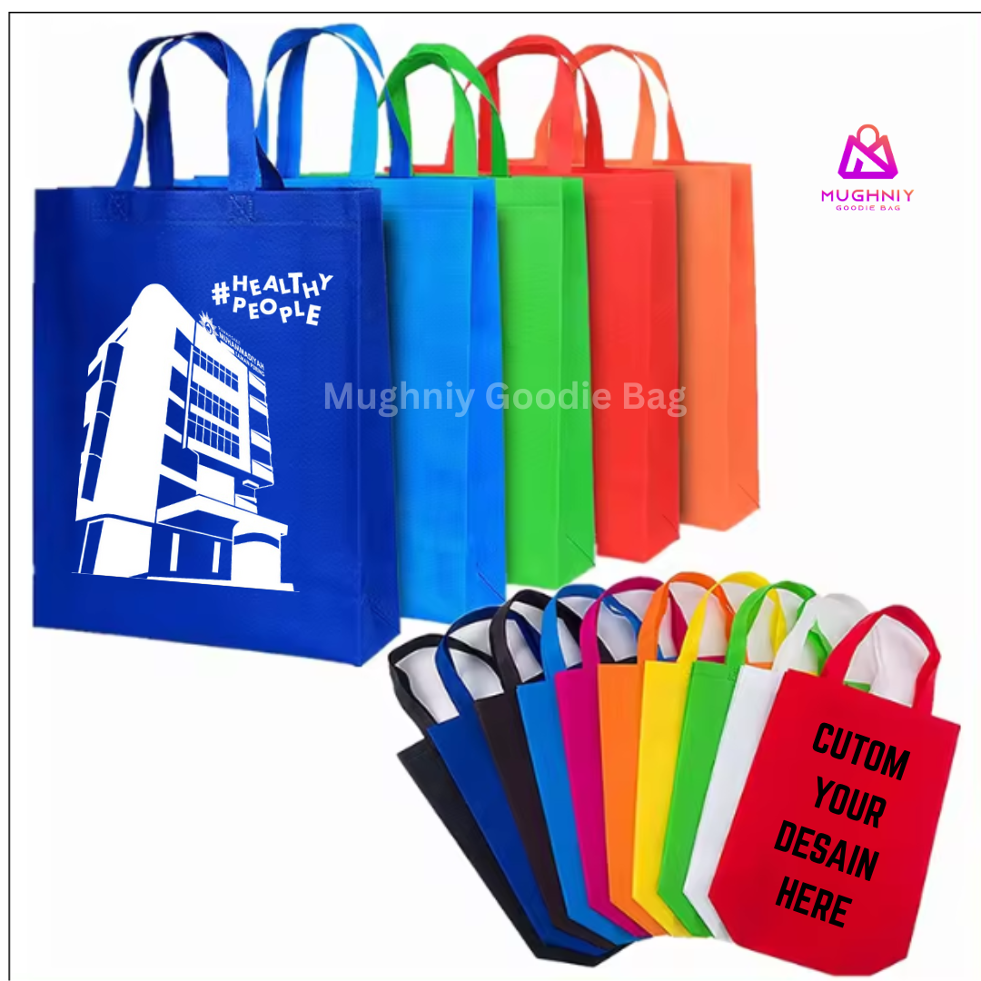 (35X46X12) Jumbo Tas Spunbond Promosi model HBPA / Goodie Bag Bahan Kain Spunbond tebal 75 gram include sablon 1 warna 2 sisi ( Bolak Balik )