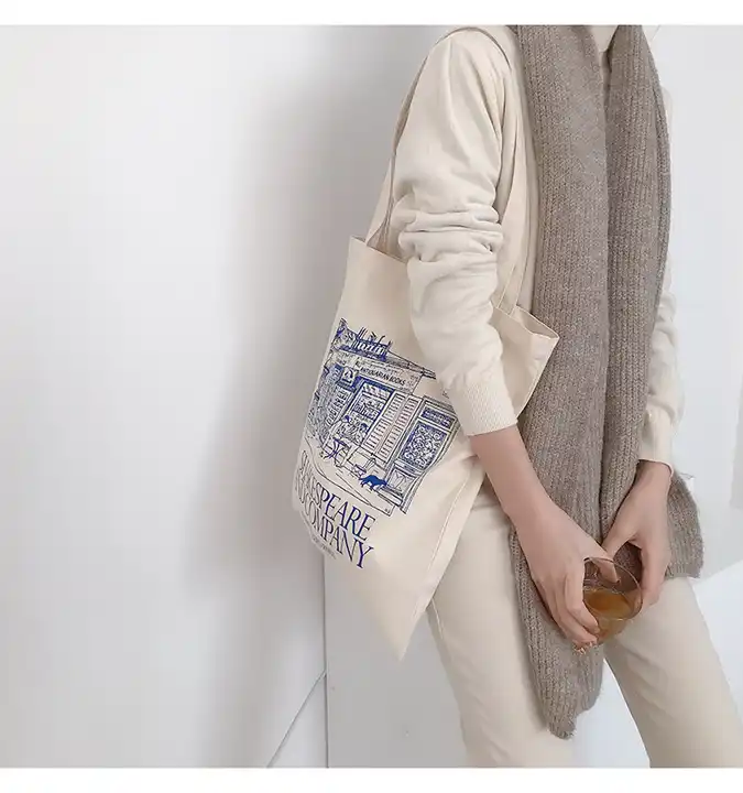 (30x40) Tote Bag Kain Kanvas Terpal - Tote Bag Polyester - Canvas Bag Custom Sablon 1 Warna tinta dan 1 sisi