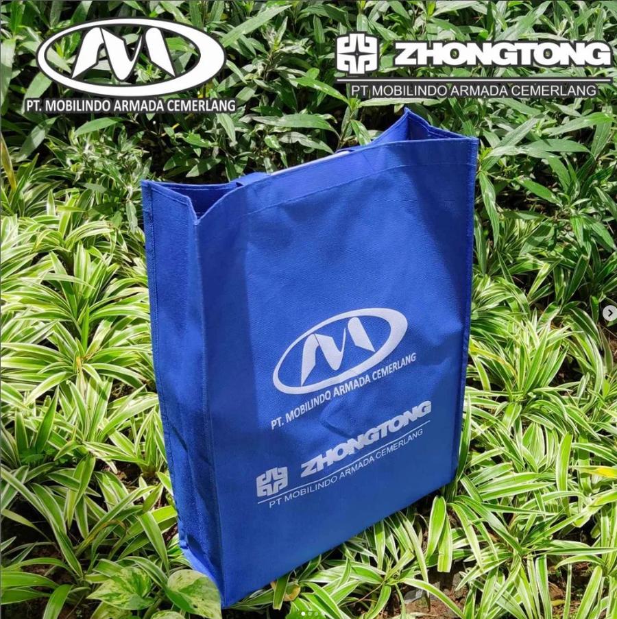 (25X35X10) Tas D600 - Goodie Bag Jahit Premium Kain Dinier - Tote Bag Semi Kanvas include sablon 1 warna tinta dan 1 sisi