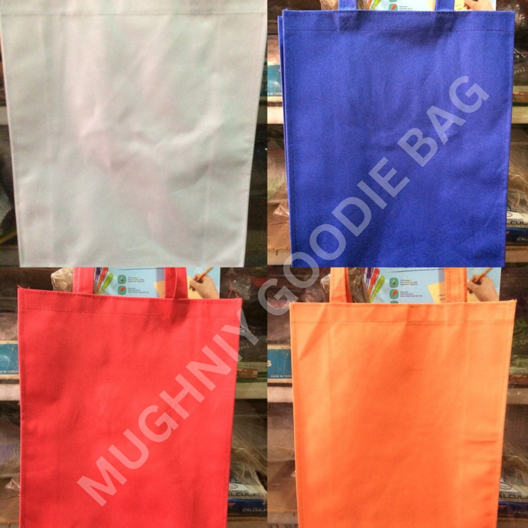(30x40x10) Tas D600 - Goodie Bag Jahit Premium Kain Dinier 600 - Tote Bag Bahan Polyester 600D Sablon 2  warna dan 1 sisi 