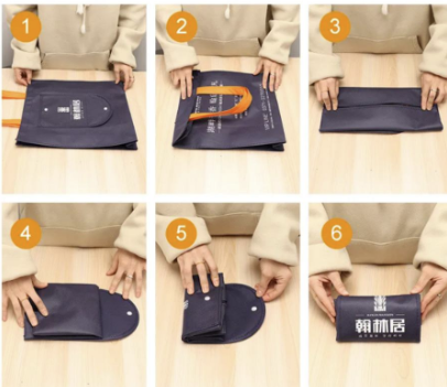 (30x40x10) Foldable Bag Tipe Kancing sablon 1 warna 1 sisi - Tas Lipat Custom Dompet Tengah Bahan Spunbond 100 gram 