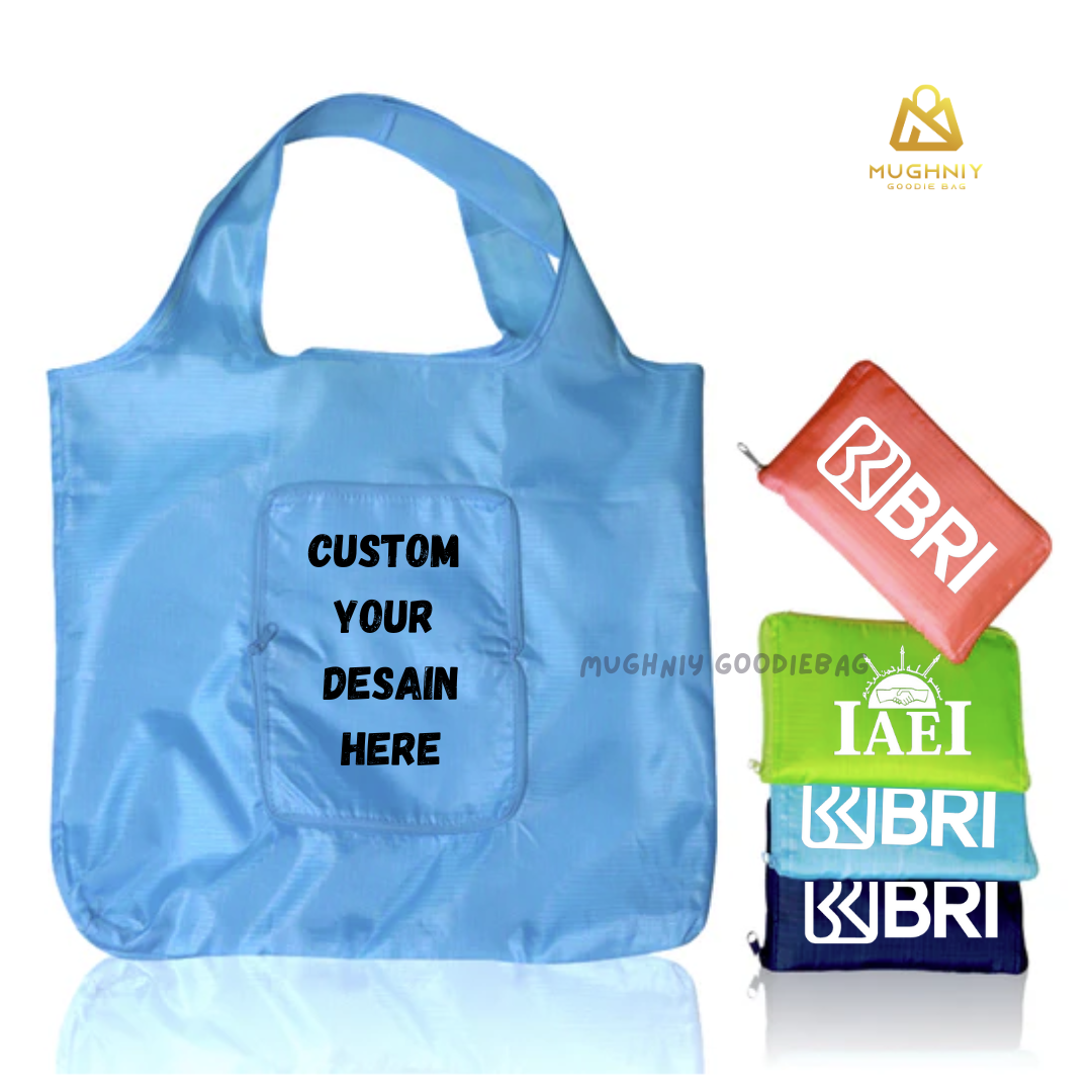 Foldable Bag Bahan Parasut Premium Custom Ukuran Dan Desai