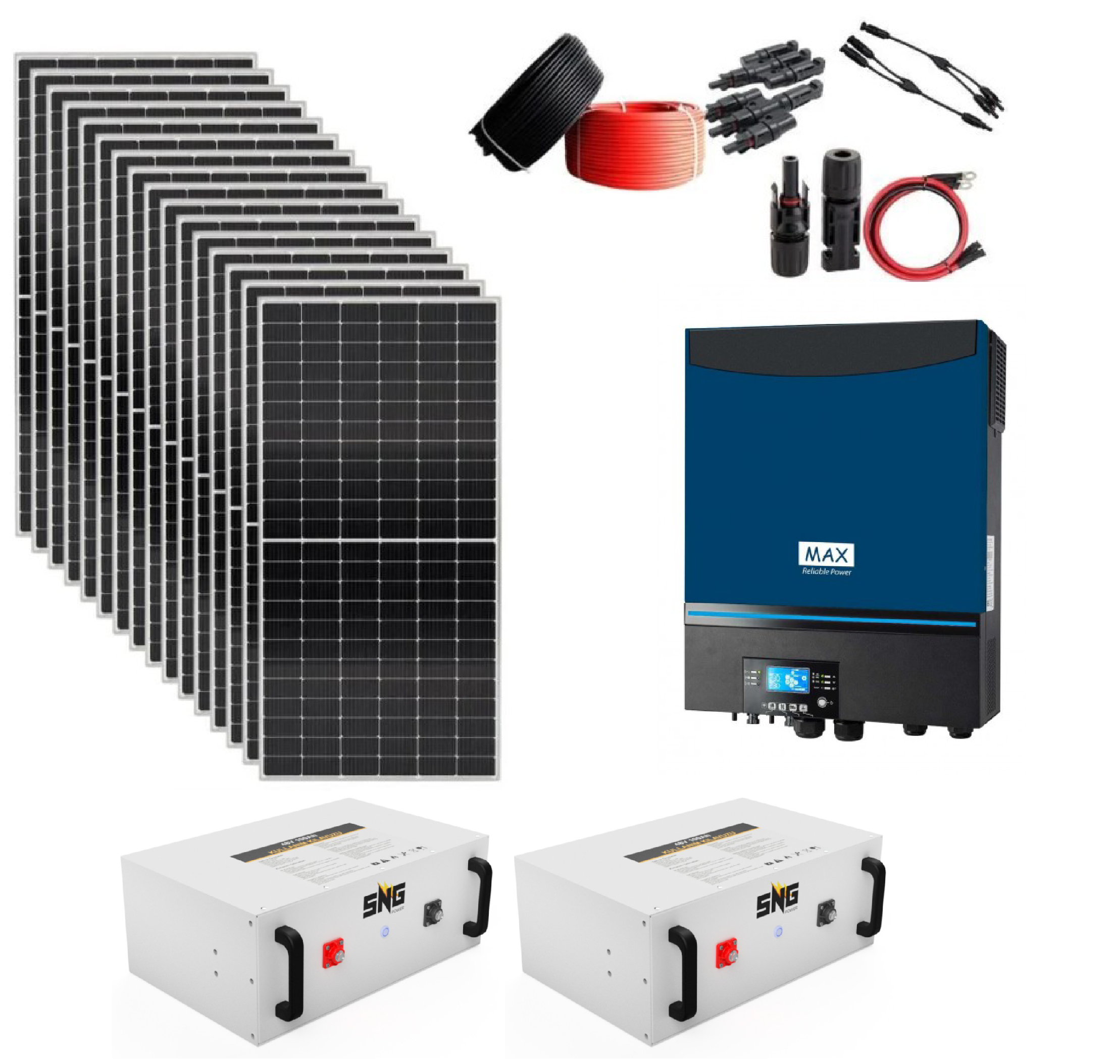  Isı Pompası ve Klima Çalıştıran Hibrit Solar Paket - Isıtma için Güneş Paneli Set