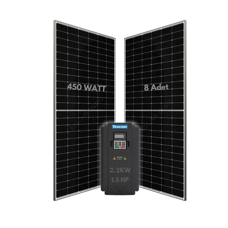 1.5KW 2HP Monofaze 220V Güneş Paneli ile Dalgıç Pompa Sistemi