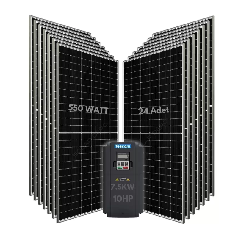  7.5KW 10HP 3Faz 380V Güneş Paneli ile Dalgıç Pompa Sistemi