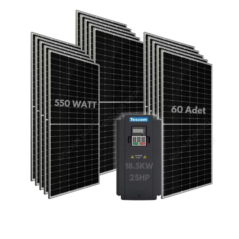  18.5KW 25HP 3Faz 380V Güneş Paneli ile Dalgıç Pompa Sistemi