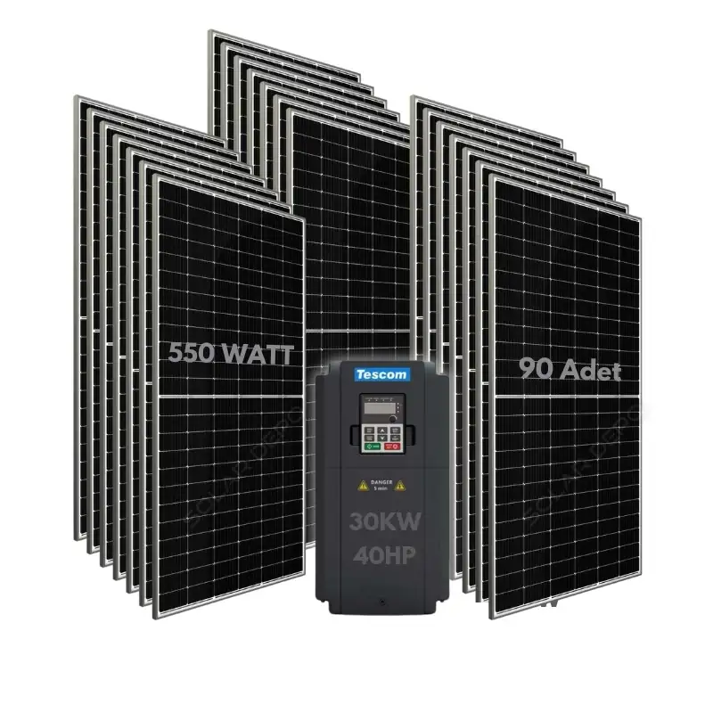 30KW 40HP 3Faz 380V Güneş Paneli ile Dalgıç Pompa Sistemi