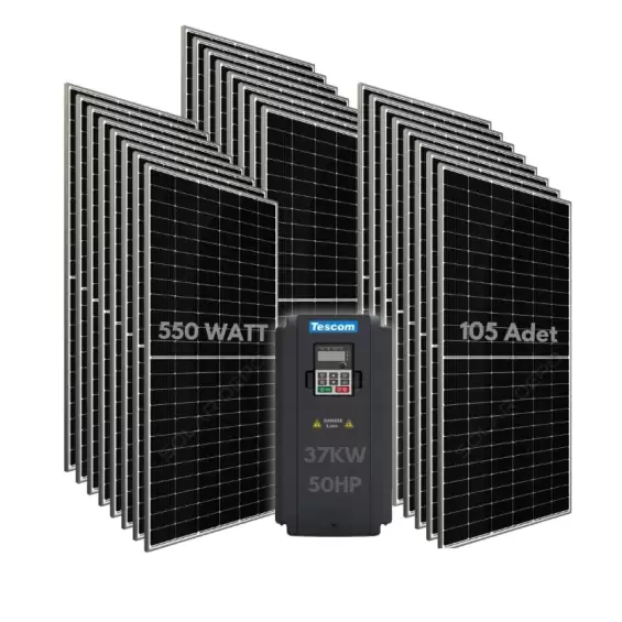  37KW 50HP 3Faz 380V Güneş Paneli ile Dalgıç Pompa Sistemi