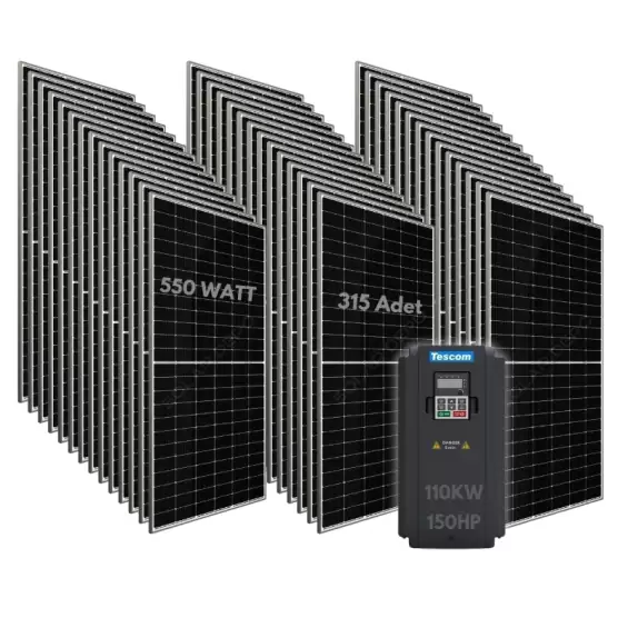 110KW 150HP 3Faz 380V Güneş Paneli ile Dalgıç Pompa Sistemi