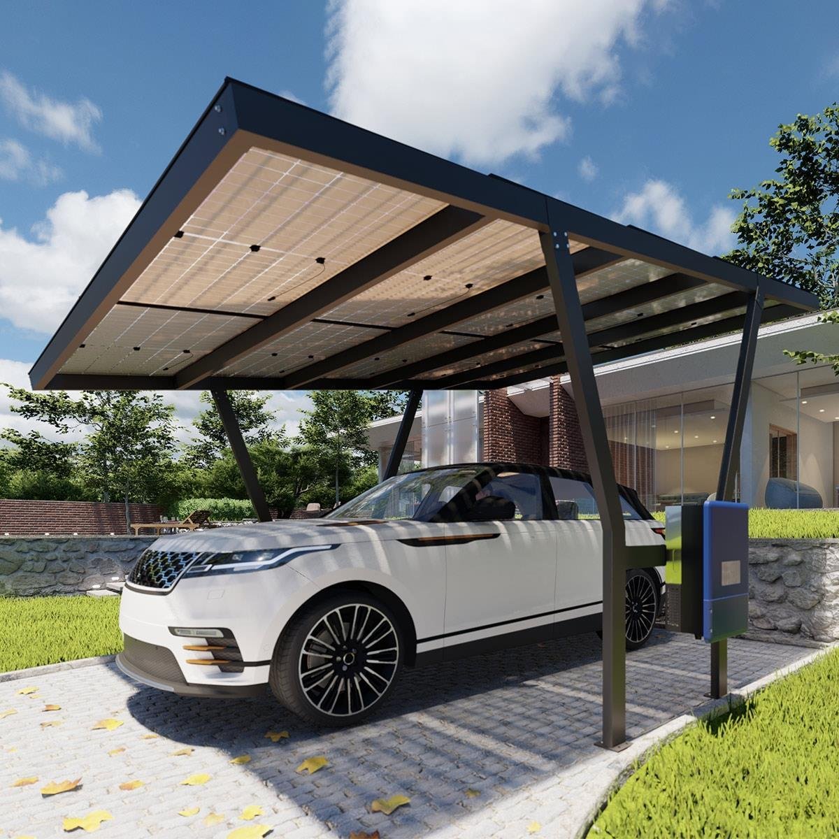 1 Araçlık Solar Carport 4.4Kw – Güneş Enerjili Otopark Sistemi