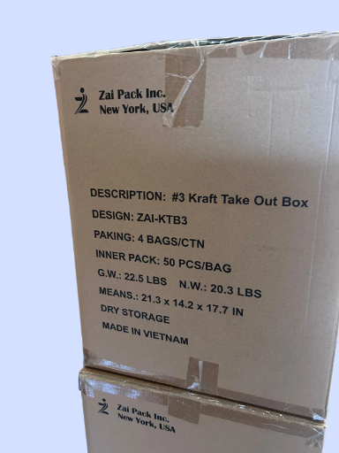  eco-friendly kraft paper takeout box #3 - 200Pk