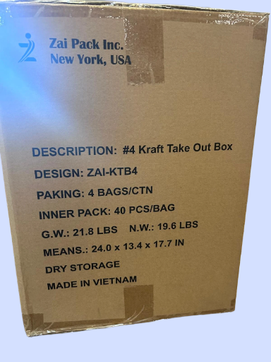 eco-friendly Kraft Take-Out Box #4 - 160Pk