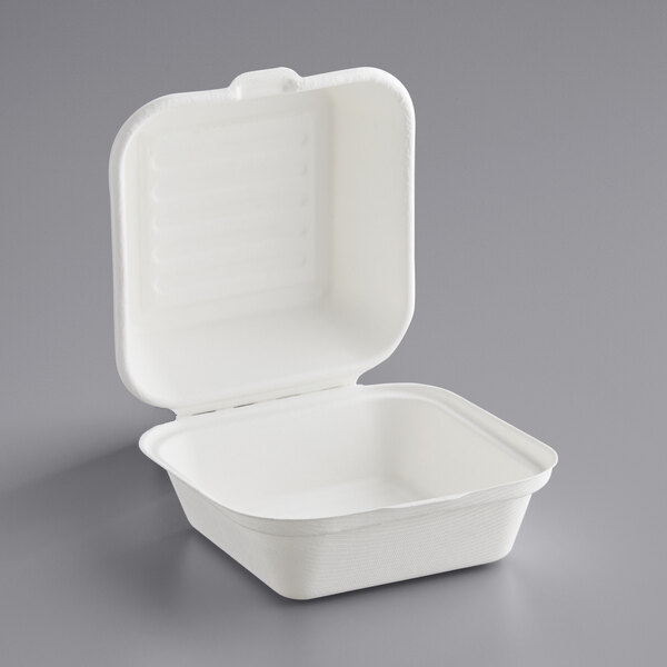 6" x 6" x 3" Bagasse Take-Out Container - 500/Case