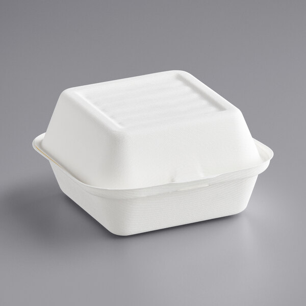 6" x 6" x 3" Bagasse Take-Out Container - 500/Case