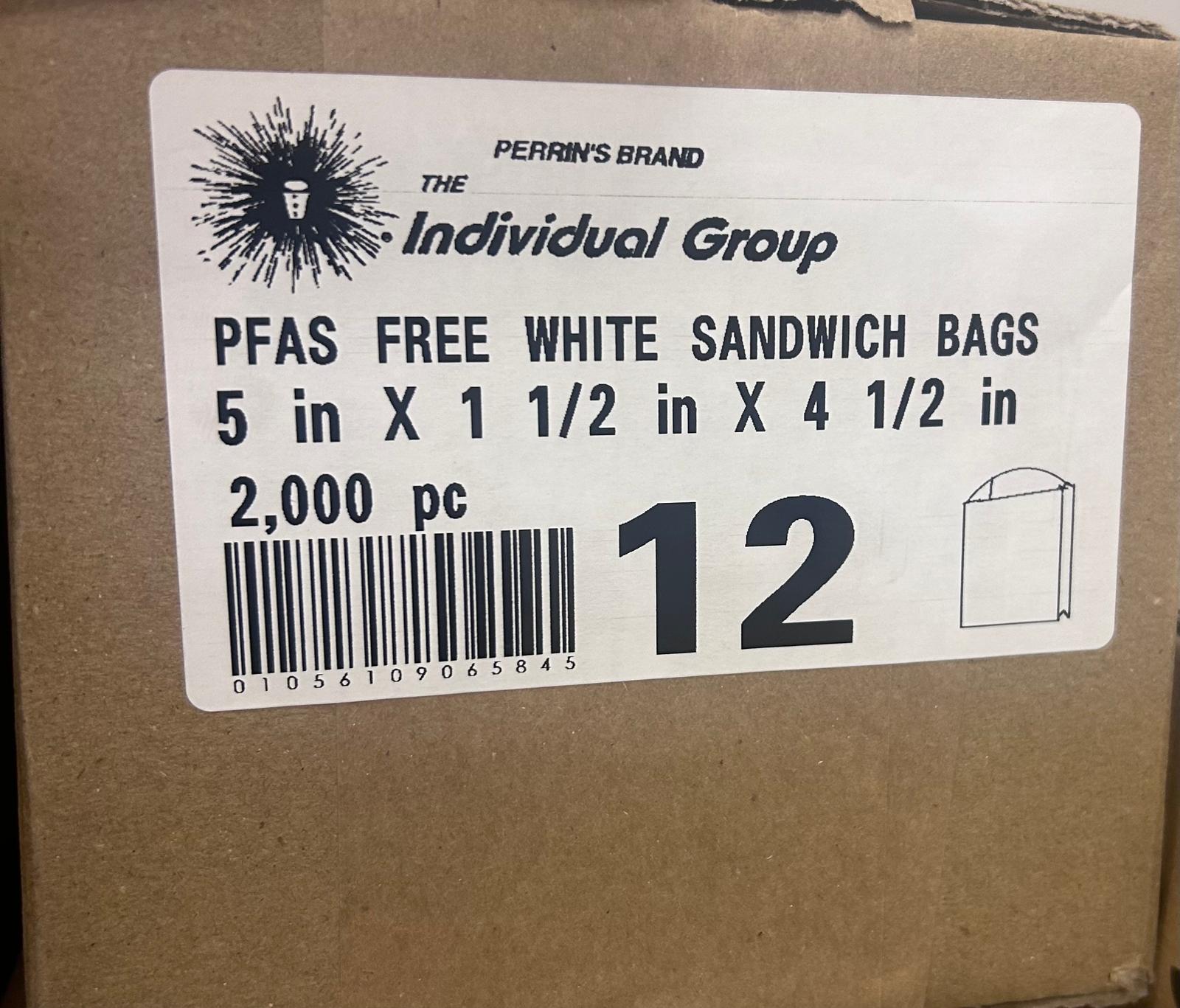 Sandwich Bag 5X1.5X4.5 IN #12 White 2000/Case