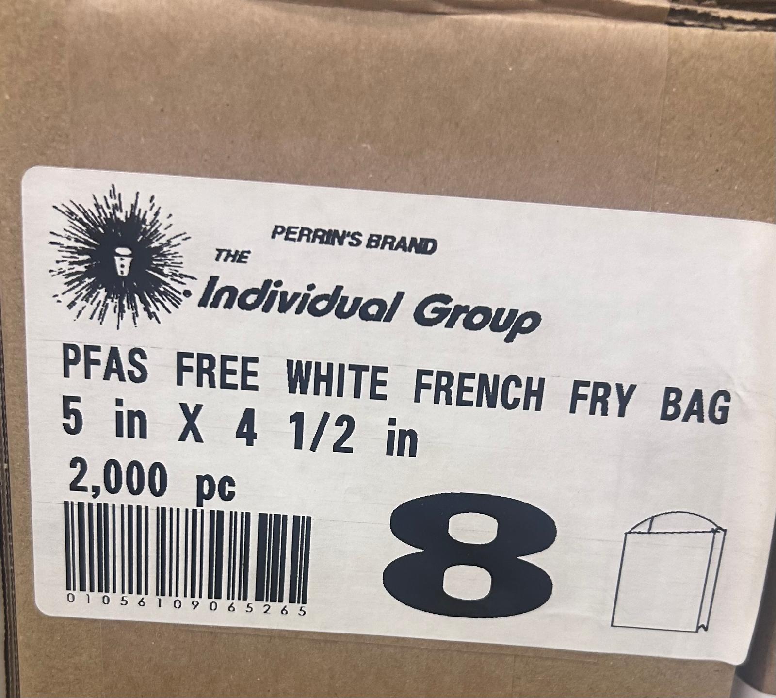 French Fry  #8 5X4.5 WHT 2000/ case